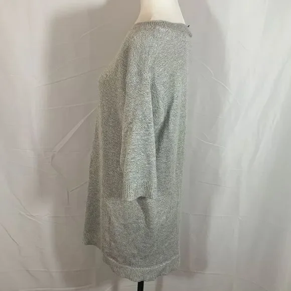 Torrid Grey Long Knit Tunic Sweater 3/4 Sleeve Top - Picture 3 of 7